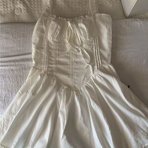 White Spaghetti Strap Sleeveless Mini Sundress